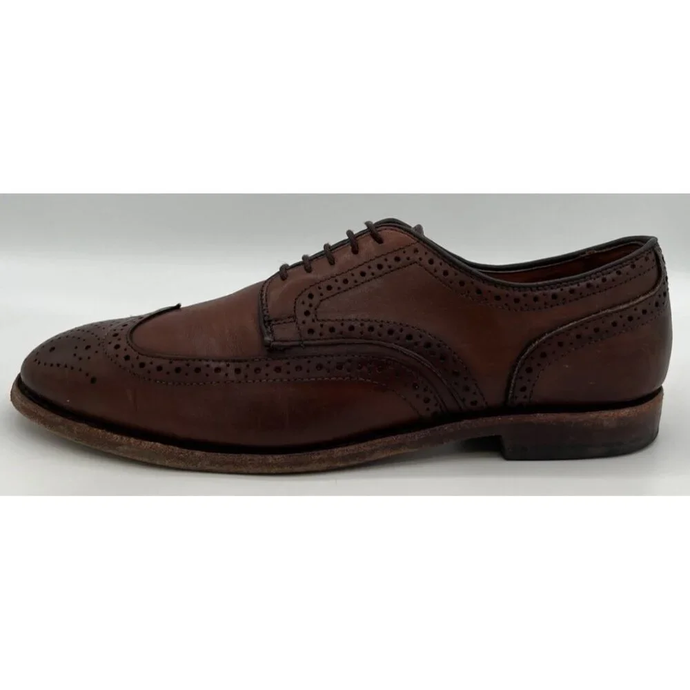 Allen Edmonds Madison Park Dark Walnut Brown Leather Wingtip Oxfords Size 9D